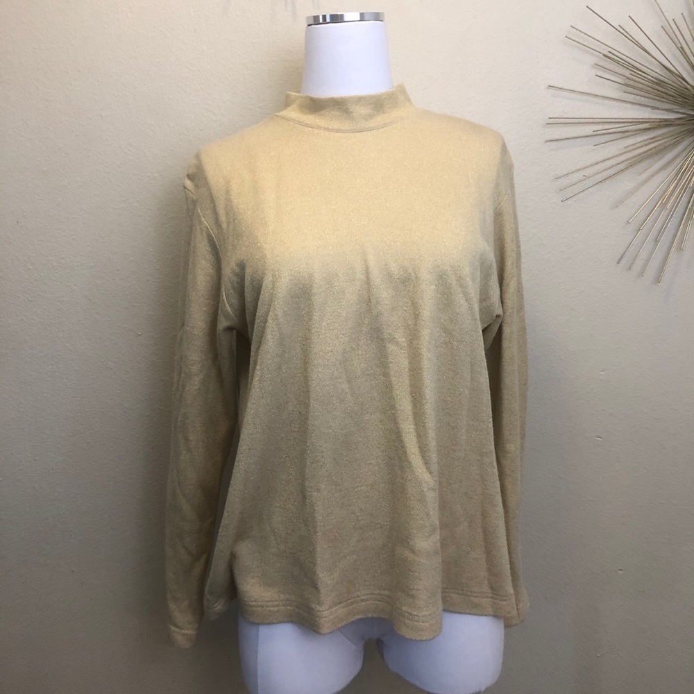 Vintage Milton Fino Gold Lurex Stretch Sweater Midcentury pinup 1950s